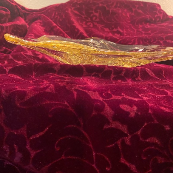 Amber colored candy or nut dish. Possible Murano controlled bubble. Stunning - Picture 6 of 6